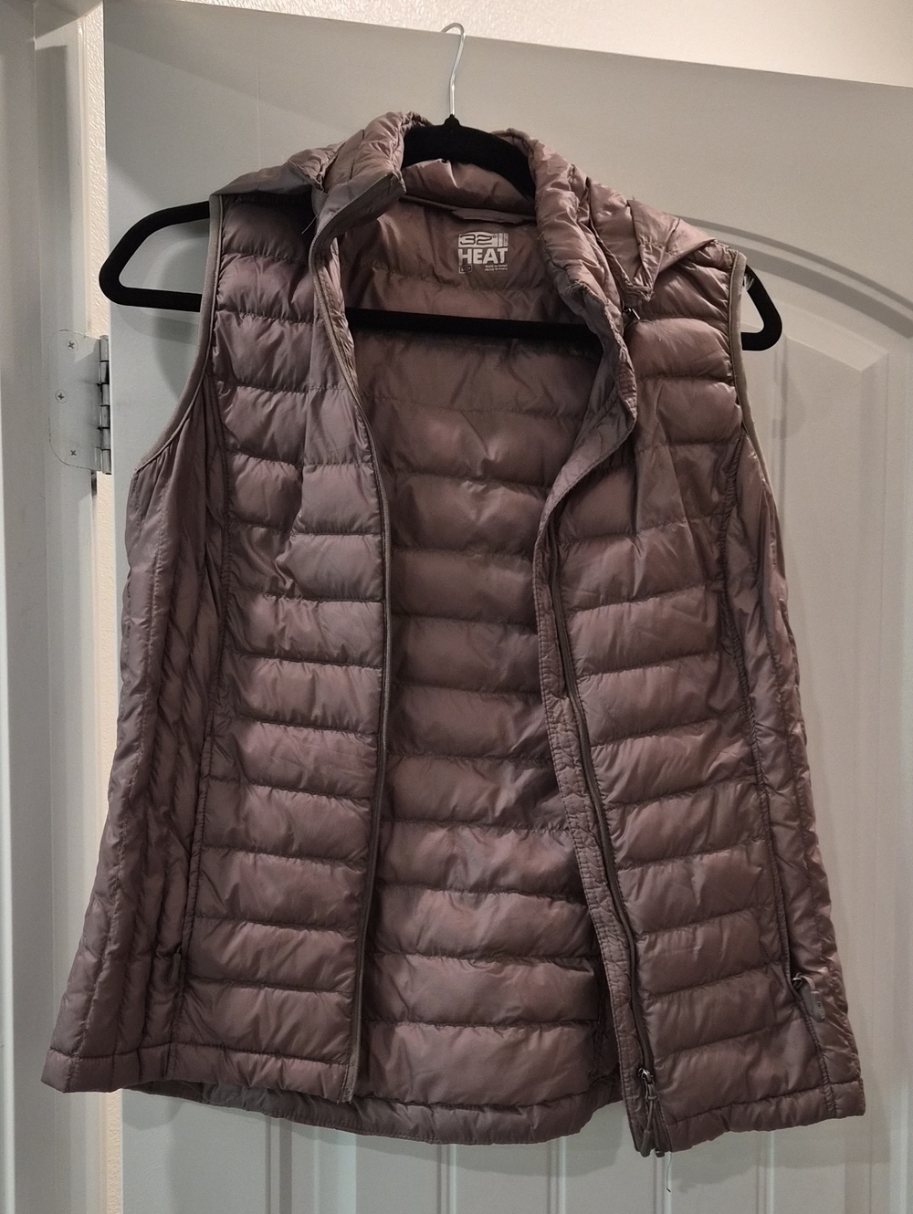 32 Degrees Mauve Quilted Hooded Puffer Vest